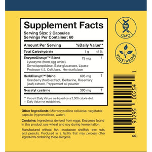 Researched Nutritionals Biodisrupt - Disrupt Biofilm Matrices - Clinically Researched Formula (120 Capsules)