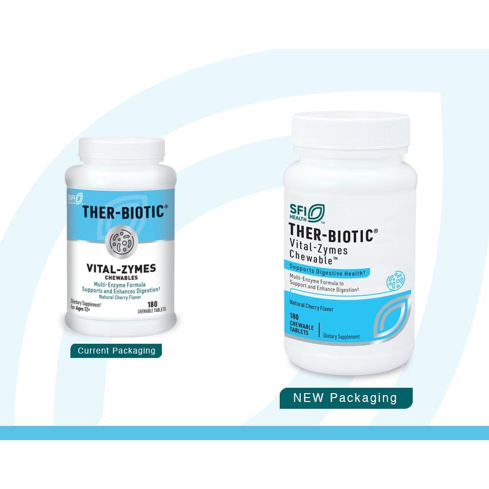 Klaire Labs Ther-Biotic Vital-Zymes Complete Digestive Enzymes - Helps Aid Digestion and Breakdown (120 Count)