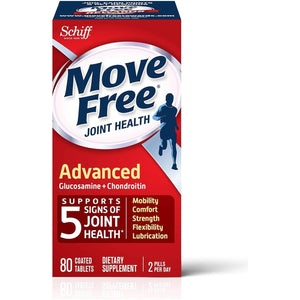 Move Free Triple Strength Glucosamine Chondroitin and Hyaluronic Acid Joint Supplement, 80 Count