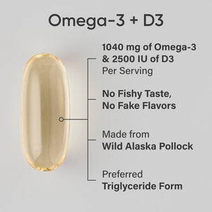 Sports Research® Triple Strength Omega-3 + Vitamin D3 2500Iu (62.5Mcg) 120 Capsules