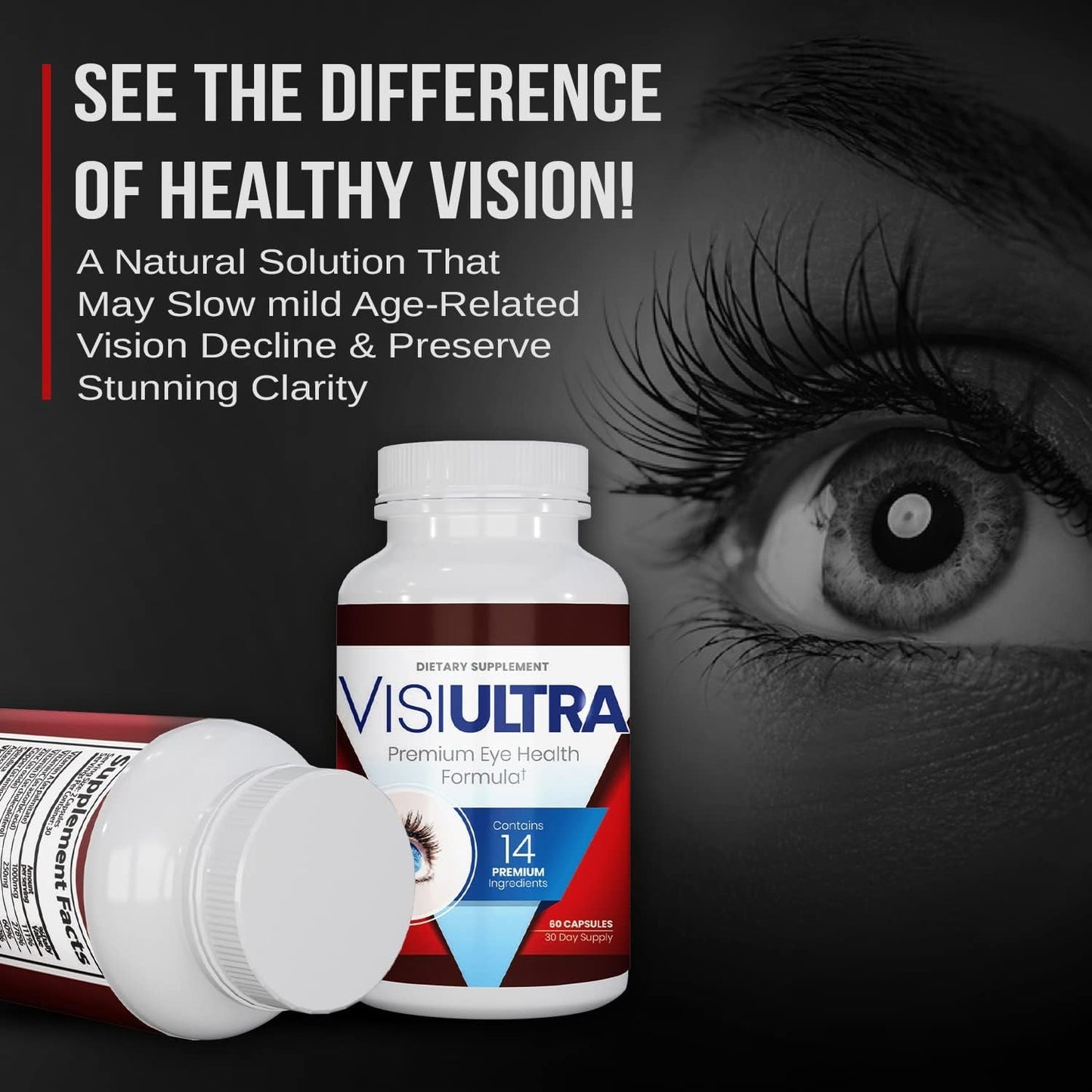 Eye Supplements for Adults - Includes Vitamin & Mineral for Healthy Clear Vision - Capsules for Eyesight Improvement