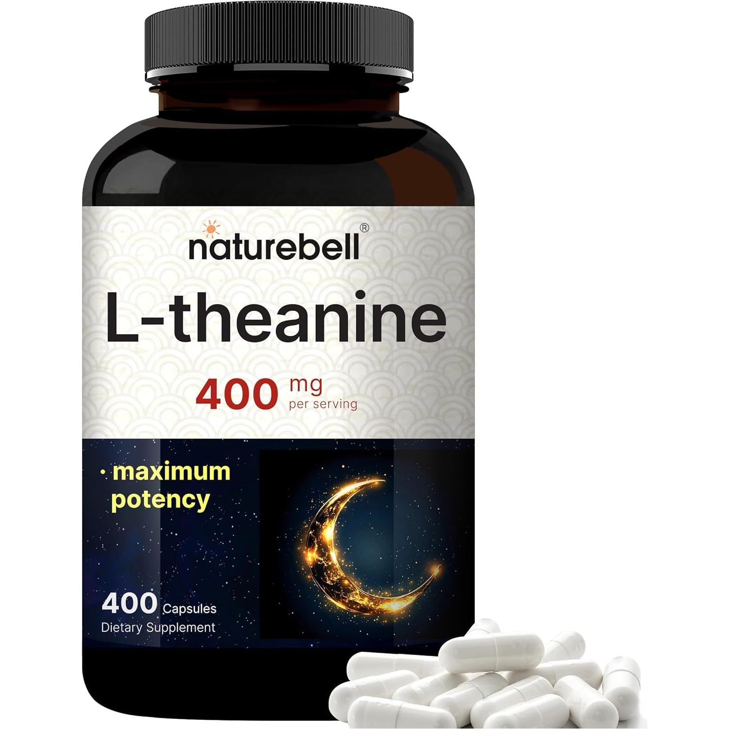 L-Theanine Supplement | Max Potency Relaxation & Focus Support (400Mg, 400 Capsules)