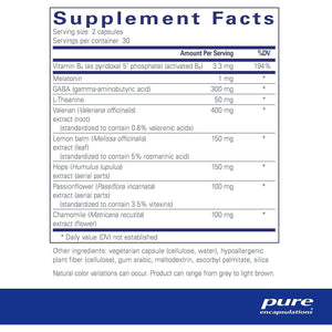 Pure Encapsulations Best Rest Formula Supports Restful Sleep 60 Capsules