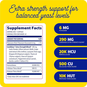 Enzymedica, Candidase Extra Strength, Advanced Cleansing Support, with Digestive Enzymes, Probiotics & Botanicals, 42 Count