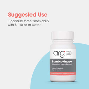 Allergy Research Group Lumbrokinase Supplement - Circulatory System Support- 60 Delayed Release Vegetarian Capsules