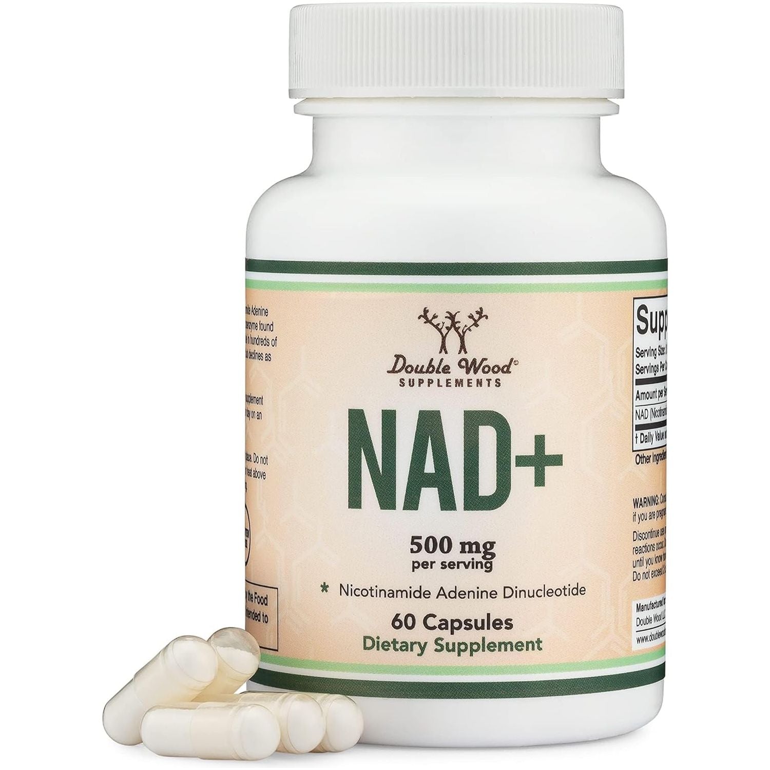 NAD Supplement (500Mg of 95% Pure NAD+ per Serving, 30 Day Supply) by Double Wood