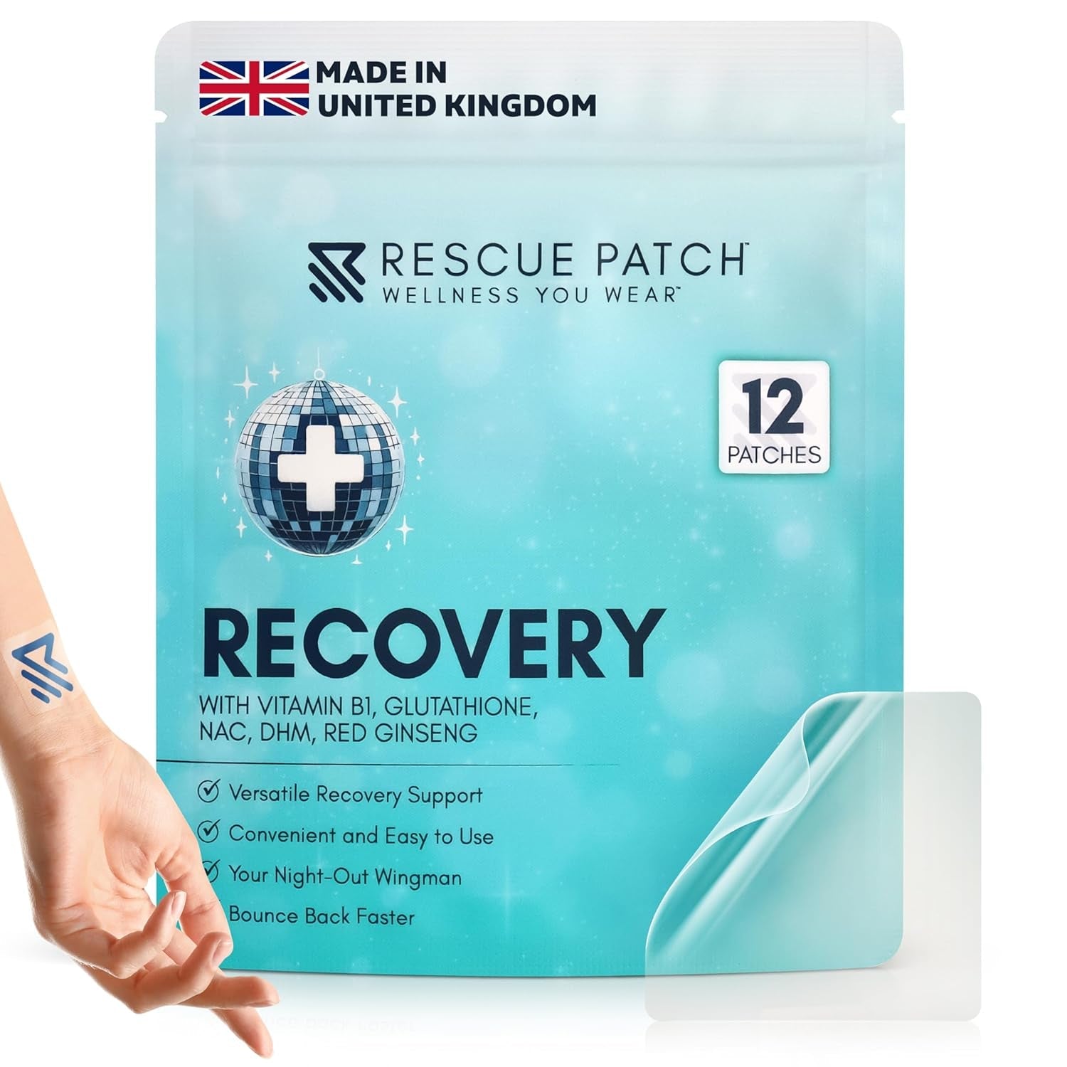 Ultimate Party Recovery Kit Supplies: Premium Relief Patches (12 Count)