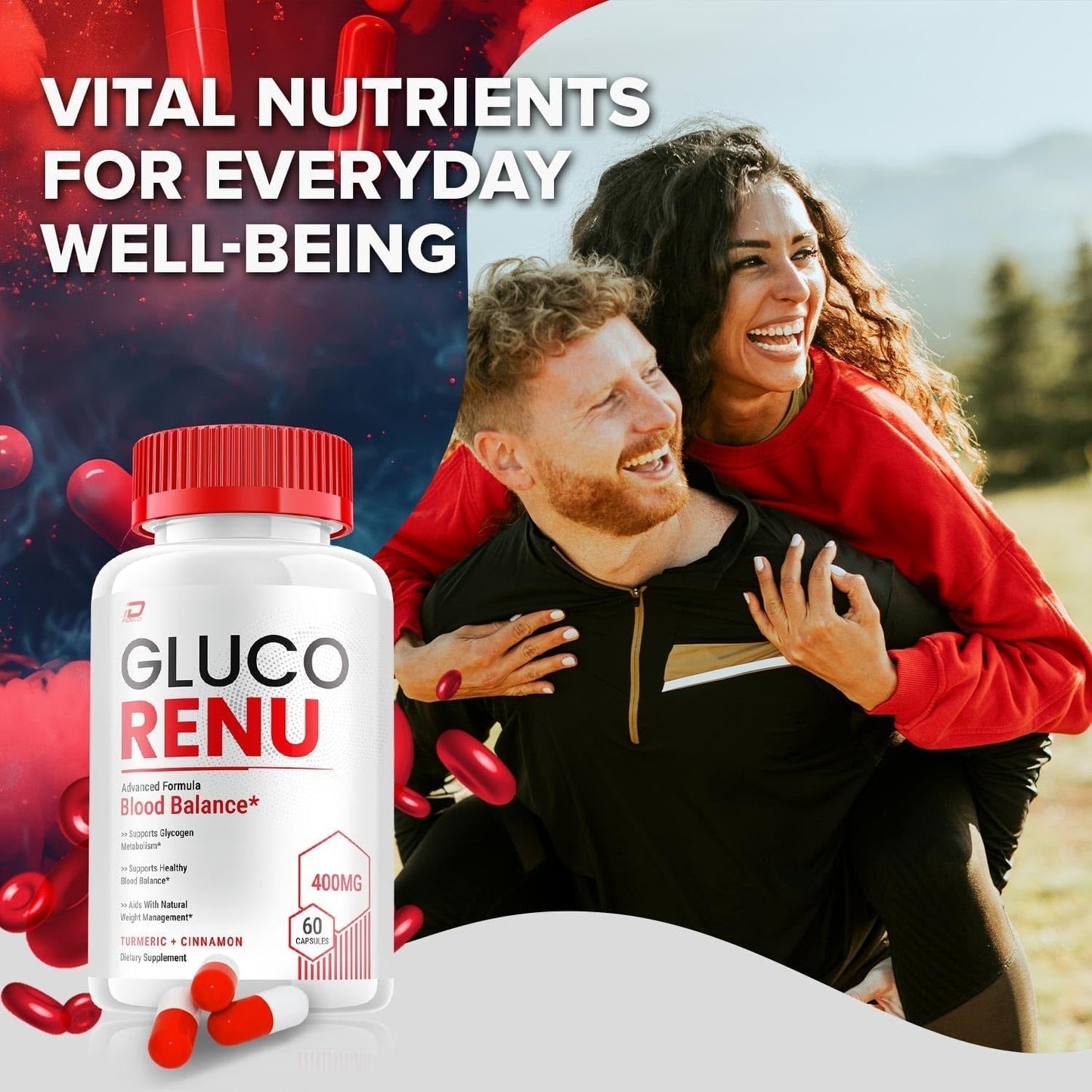 Advanced Gluco Renu Capsules, All Natural Formula to Maintain Healthy Levels (60 Capsules)