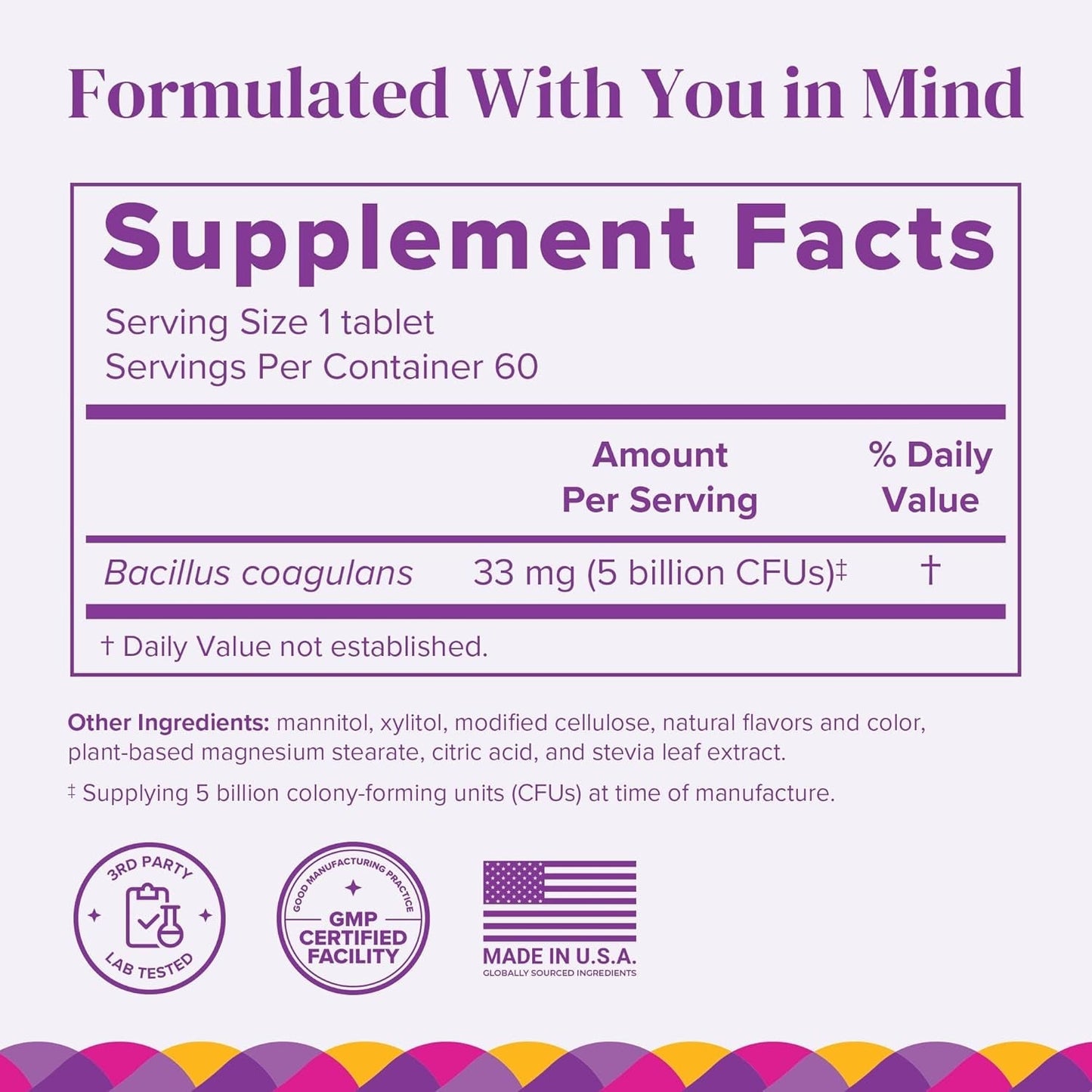 Barimelts Probiotic, 5 Billion CFU - Support Gut Health after Bariatric Surgery, Natural Cherry Flavor (For Women) 60 Tablets