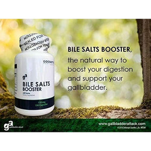 Bile Salts Booster | Supports Gallbladder/No Gallbladder | Gas & Bloating | Digestive Aid Especially Fats | 180 Capsules - 110 Mg