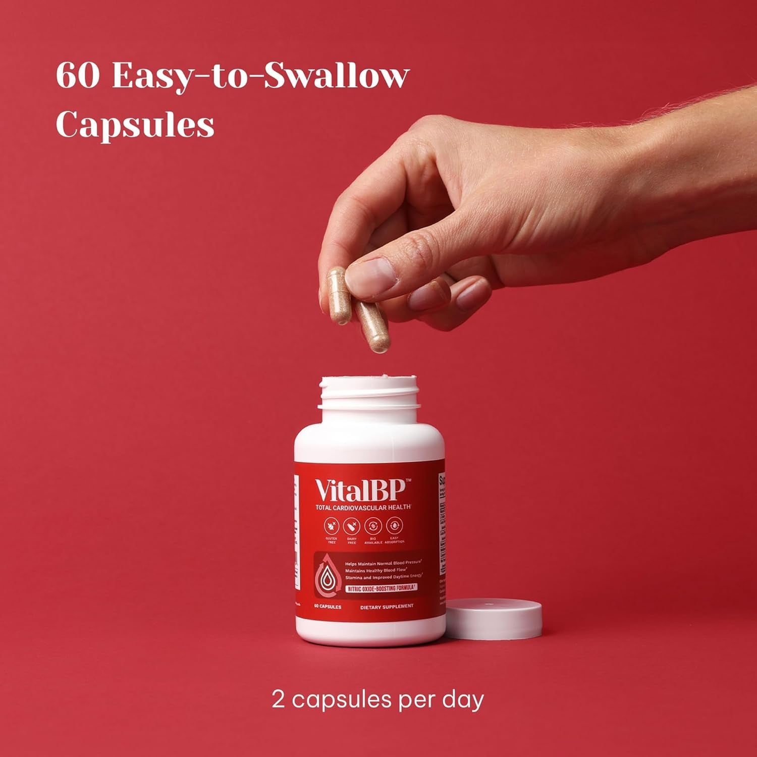 Vital BP - Support for Normal Blood Pressure - Supports Blood Flow & Arteries - with Coq10, L-Citrulline, and K2 & D3-60 Capsules