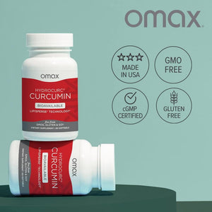 Omax Hydrocurc Turmeric Curcumin, Highly Bioavailable for Natural Joint Relief (60 Softgels)