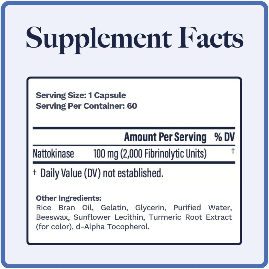 Nattokinase | 2000 FU from Japanese Natto | for Cardiovascular and Circulatory Support | 120 Softgel