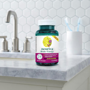 NEURIVA Brain + Energy Gummies, Nootropic Brain Supplements for Focus and Concentration 75 Count