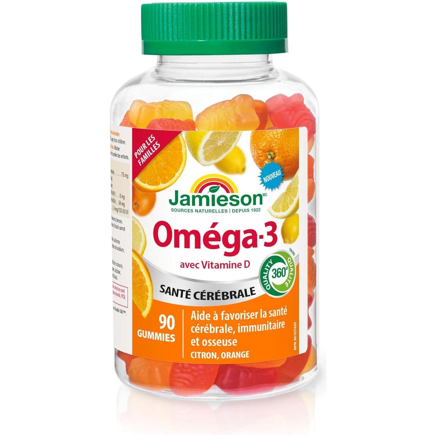 Jamieson Omega-3 Gummy Formula - Delicious Gummies, 90 Count.