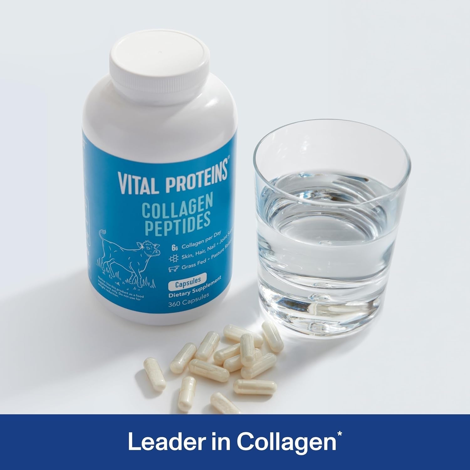 Vital Proteins Collagen Pills Supplement (Type I, III), 360 Collagen Capsules, 3300Mg