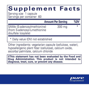 Pure Encapsulations Same S-Adenosylmethionine 180'S - Supports Joint Health & Glutathione Production 60 Capsules