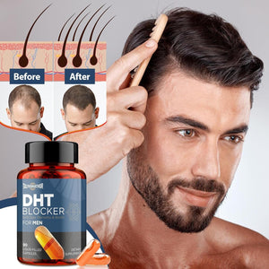 DHT Blocker for Men with Saw Palmetto & Biotin, Hair Growth Formula in Liquid-Filled Capsules, 90 Capsules