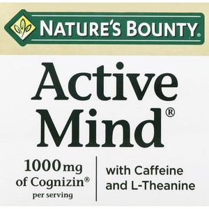 Nature'S Bounty Active Mind, Supports Focus by Assisting with Attention, Cognizin 1000Mg, 60 Coated Caplets