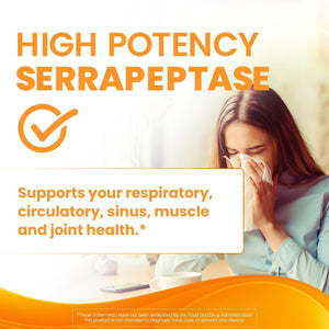Doctor'S Best High Potency Serrapeptase, Supports Healthy Sinuses and a Healthy Immune System,120,000 SPU, 90 Count