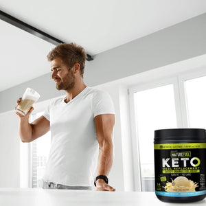 Nature Fuel Keto Meal Replacement Powder - Creamy Vanilla Milkshake - 14 Servings - 17.1 Fl Oz