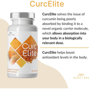 Mara Labs Curcelite Curcumin | Turmeric Extract 95% Curcuminoids | 30 Servings