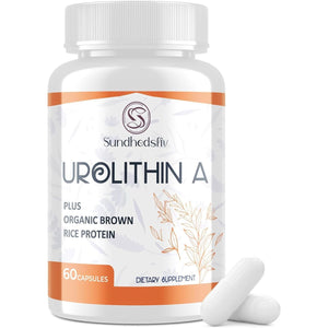 Urolithin a Supplement 1500MG plus Brown Rice Protein, for Exercise Performance & Premium Cellular, Gluten Free, 60 Capsules
