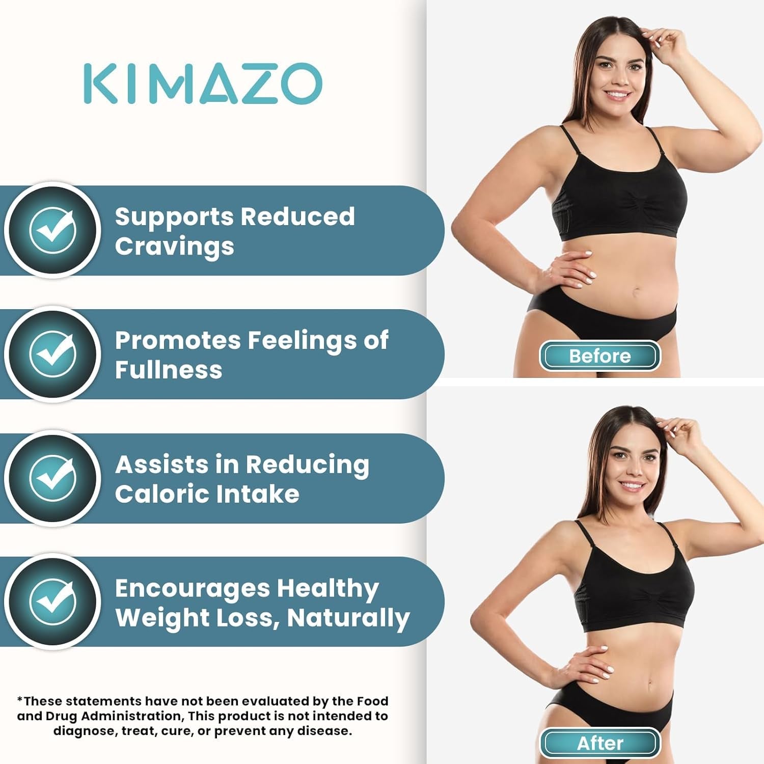 KIMAZO Appetite Suppressant Weight Loss Pills for Women - 60 Capsules