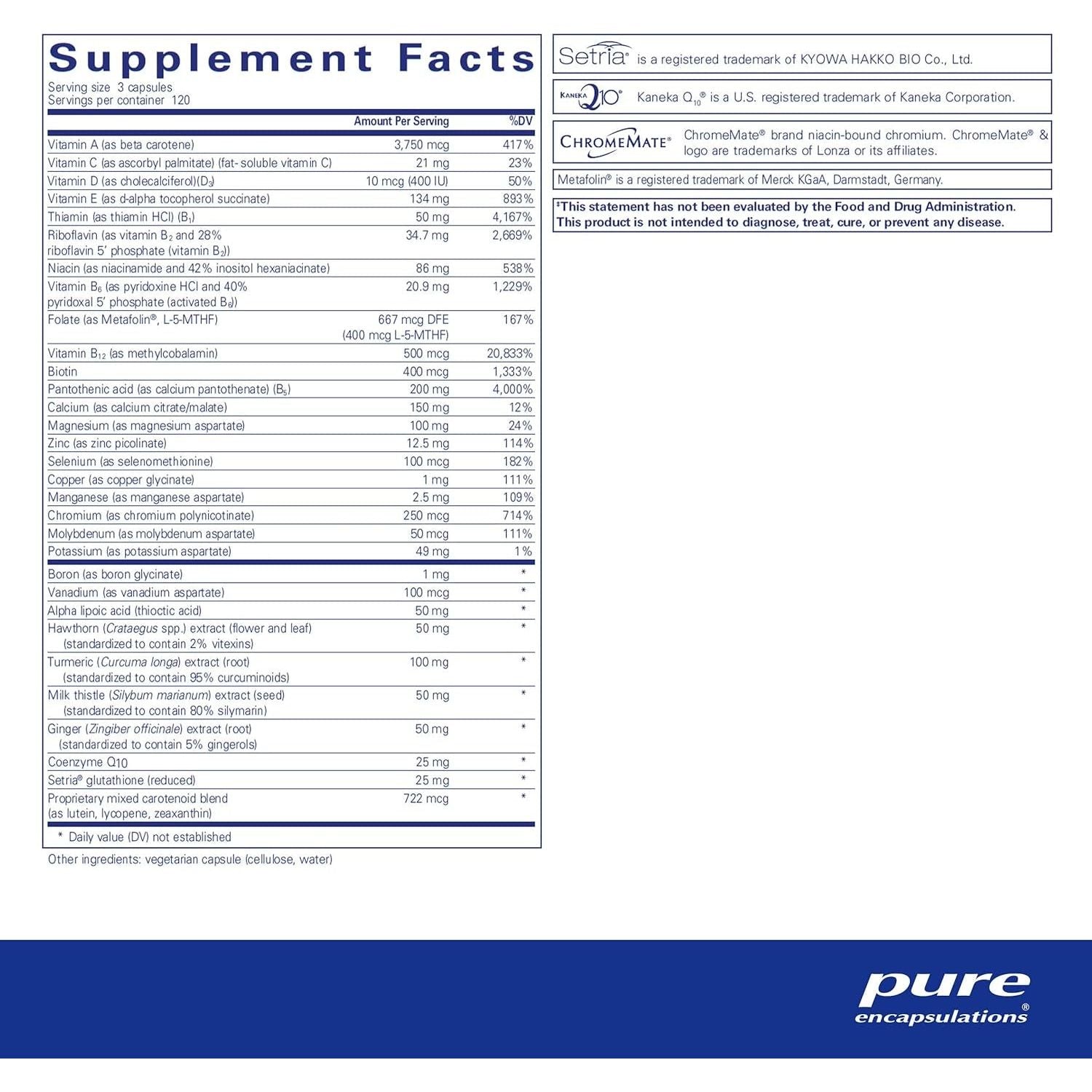 Pure Encapsulations Ultranutrient - Minerals & Multivitamins - Supports Liver & Heart Health 360 Capsules