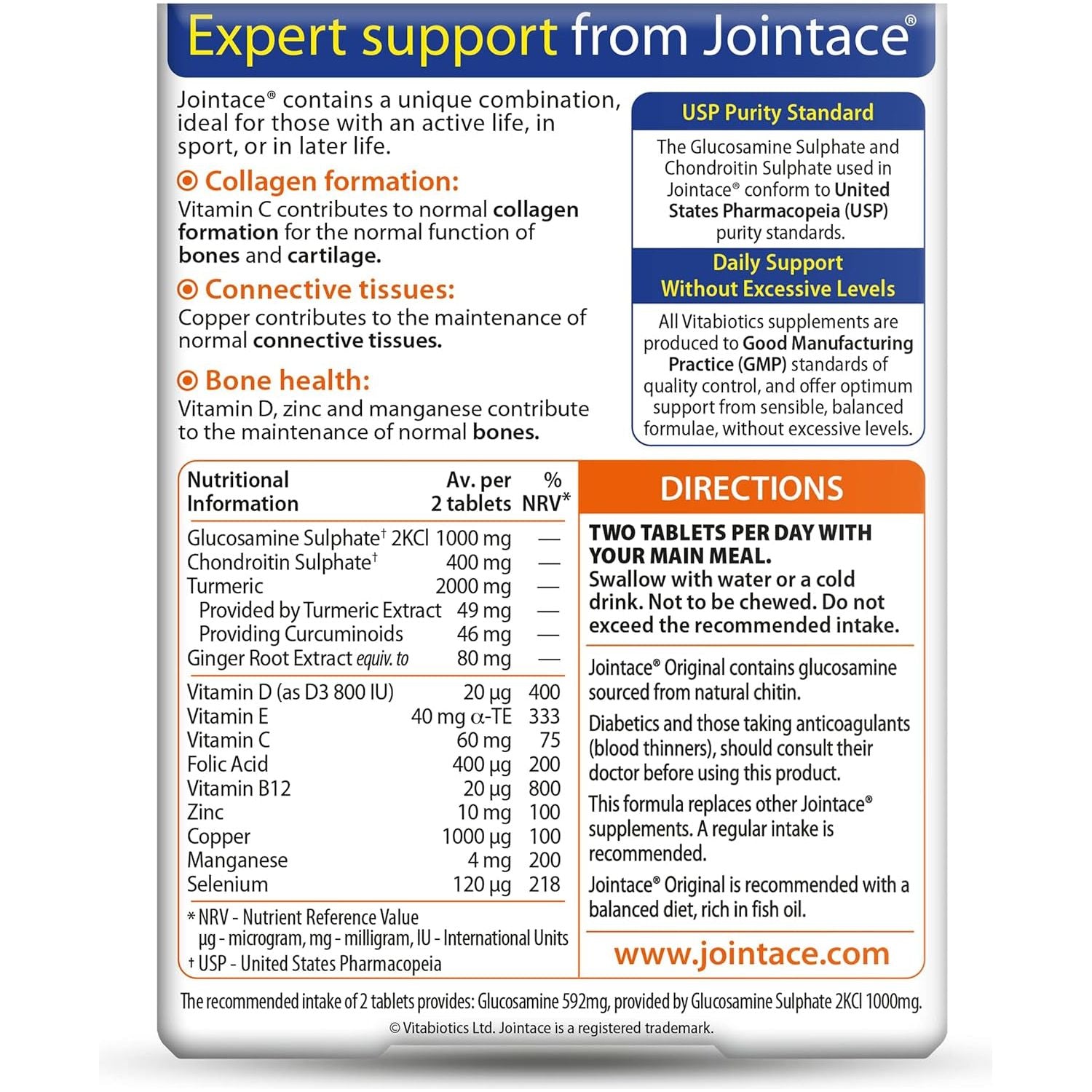 Vitabiotics Jointace Glucosamine & Chondroitin 30 Tablets