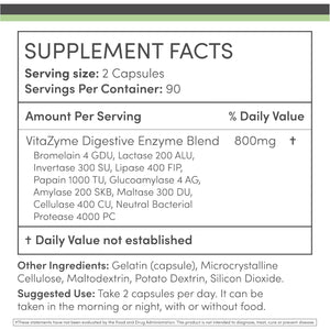 Digestive Enzymes - 800Mg Blend of All 10 Most Essential Digestive and Pancreatic Enzymes by Double Wood