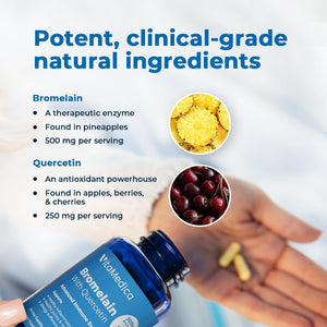 Vitamedica Bromelain & Quercetin Supplement for Immunity, Joint Support, Inflammation and Muscle Recovery 30 Servings