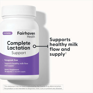 Fairhaven Health Complete Lactation Support | Improve Breastfeeding Comfort* 30 Capsules