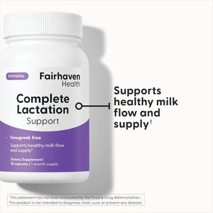 Fairhaven Health Complete Lactation Support | Improve Breastfeeding Comfort* 30 Capsules.