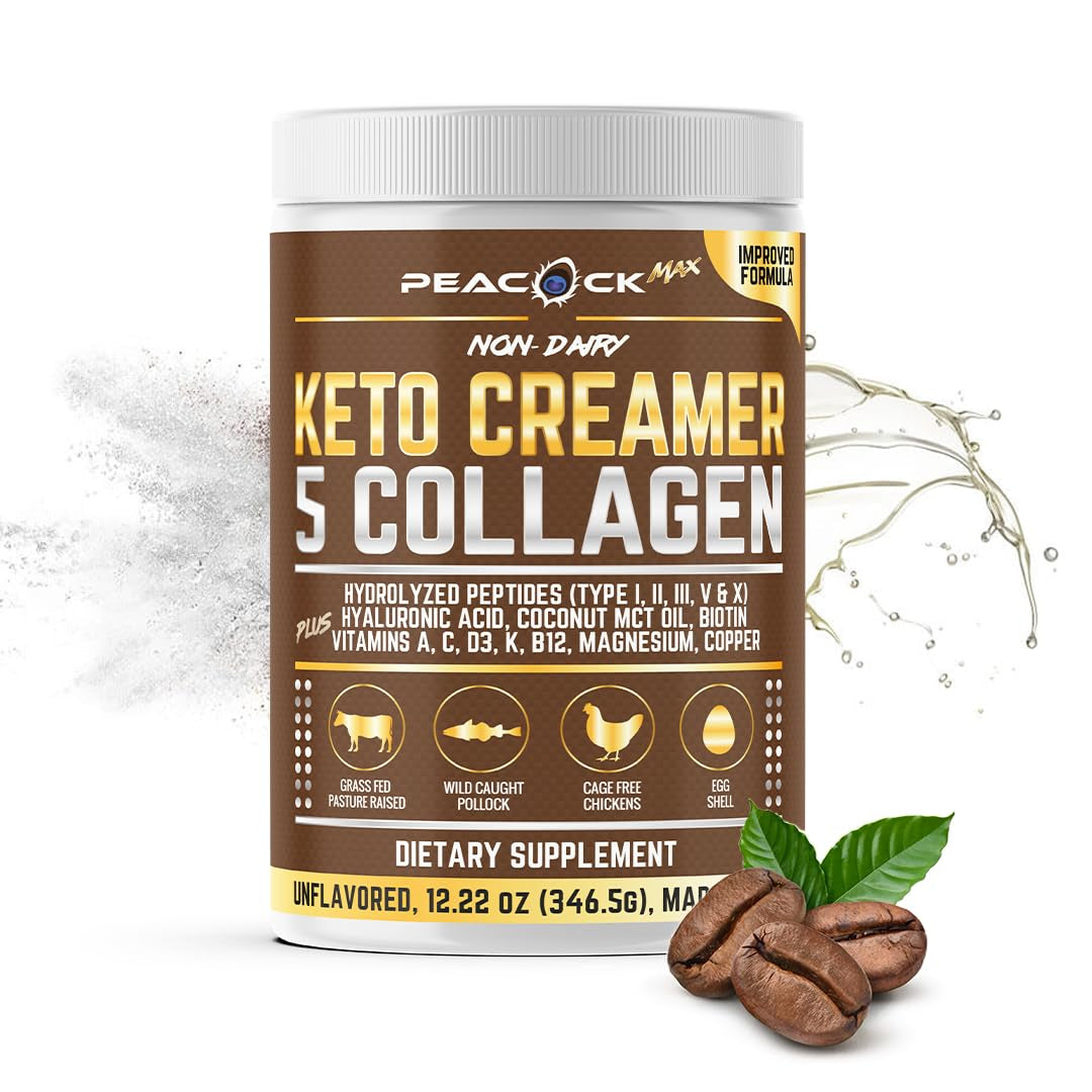 Peacock Max Collagen Keto Coffee Creamer Powder 12.2 Oz