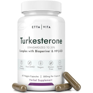 Potent Turkesterone Supplement - Supports Energy, Lean Muscle Growth, Recovery and Stamina, Vegan (60Count)