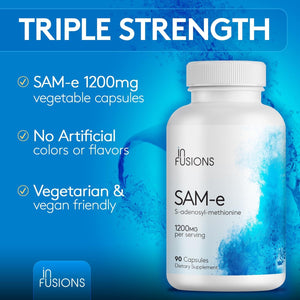 Infusions Maximum Strength Pure Sam-E 1200Mg 90 Vegetable Capsules (S-Adensoyl-Methionine)