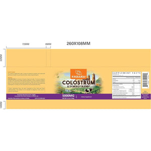 Colostrum Powder Supplement 5,000 Mg with Prebiotics, Probiotics, Lactoferrin & PRP, 30 Servings.