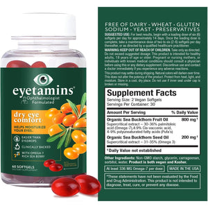 Dry Eye Comfort - Ophthalmologist - Formulated, Natural - Himalayan Sea Buckthorn Oil - Vegan and Non-Gmo Formula 60 Softgels