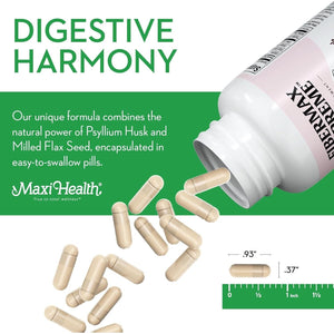 Maxi Health Maxi Fiber Kosher Daily Supplement 1500 Mg Fiber Capsules 180 Count