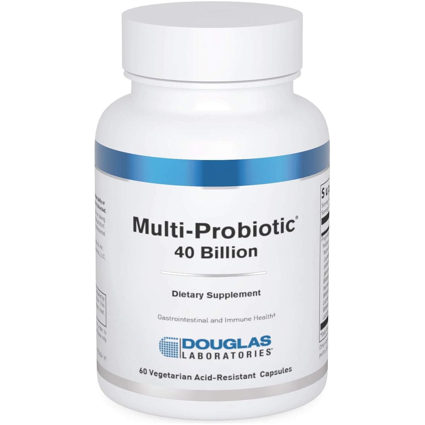 Douglas Laboratories Multi-Probiotic 40 Billion | Provides Probiotics and Prebiotics to Support Gut Microflora and Immunity* | 60 Vegetarian Acid-Resistant Capsules