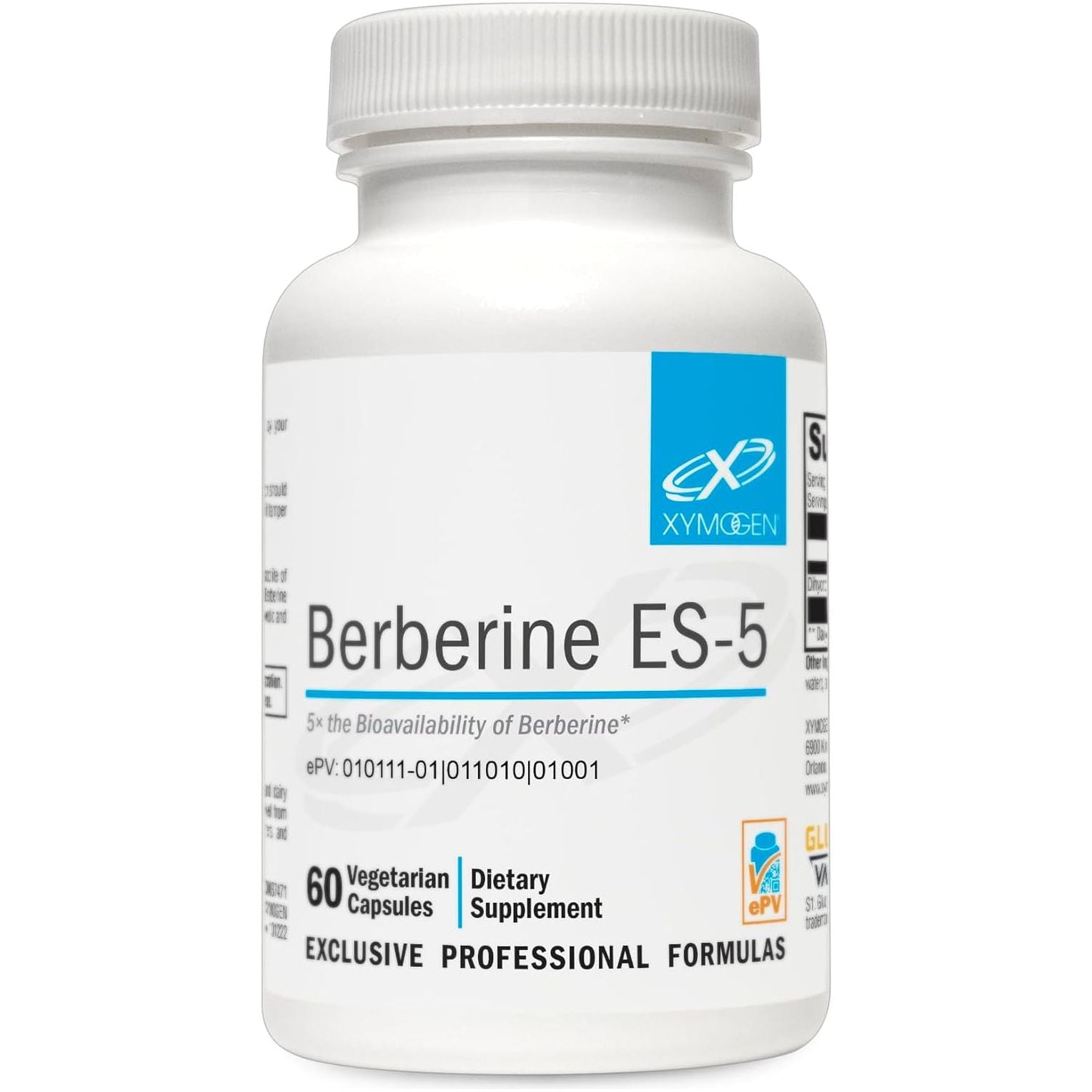 XYMOGEN Berberine ES-5 - Dihydroberberine Berberine Supplement for Metabolic Support (60 Capsules)