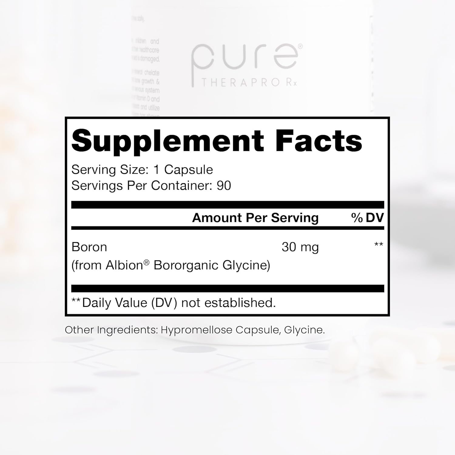 Pure Therapro Rx Bio Boron, 30Mg/Capsule for Bones, Cardiovascular Function & Immunity Support 90 Capsules