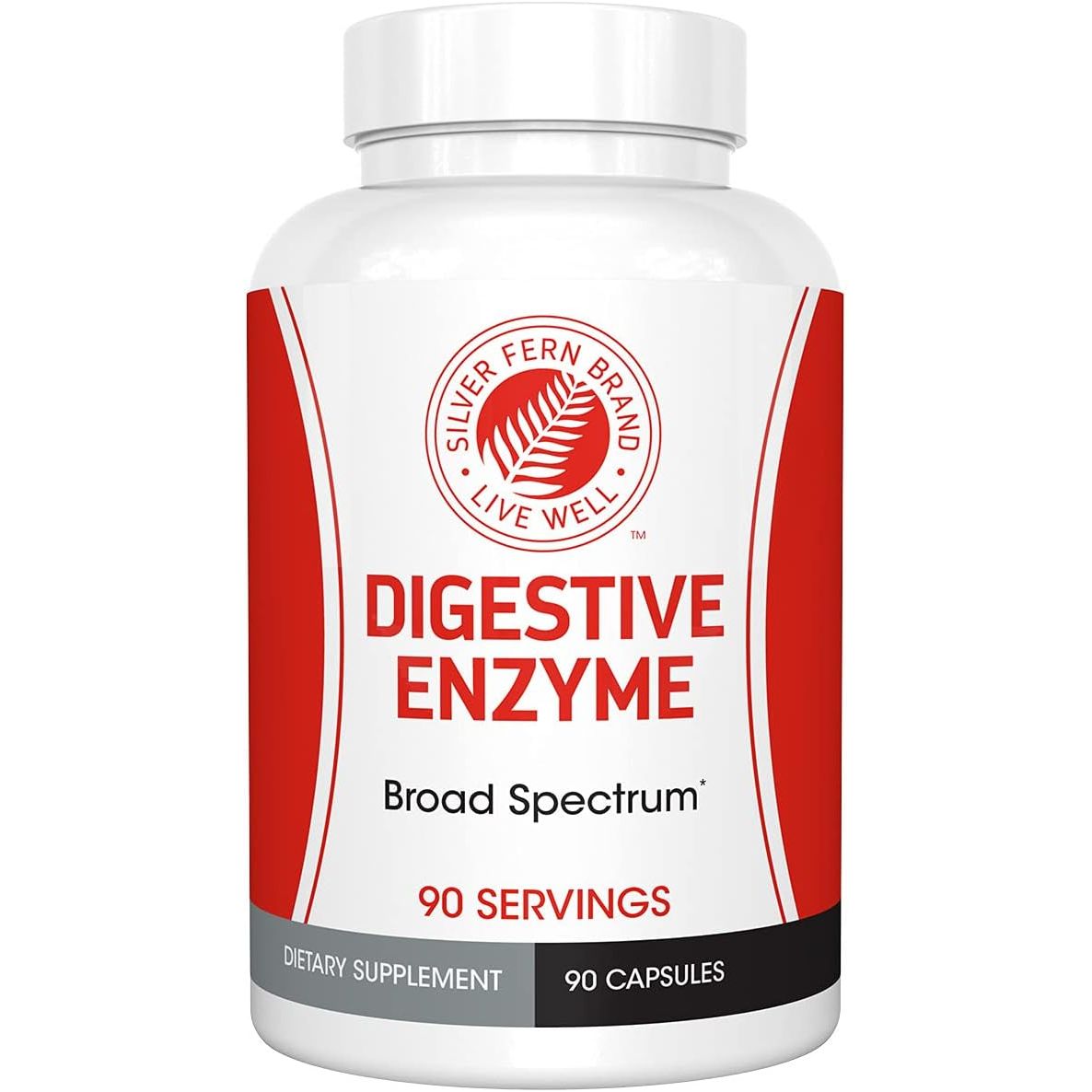 Silver Fern Brand Ultimate Digestive Enzyme Supplement - Digestive Comfort & Food Tolerance 90 Capsules