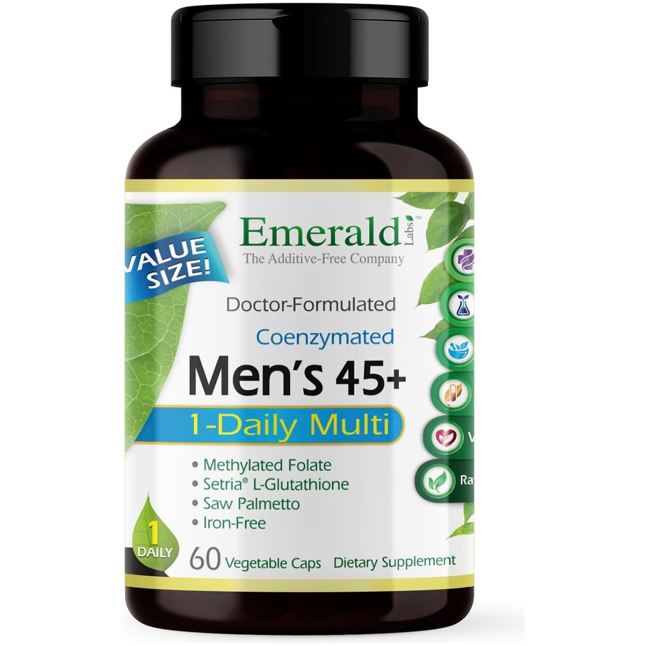 EMERALD LABS Men'S 45+ 1-Daily Multi - for Heart, Bone & Immune Support* - 60 Vegetable Capsules