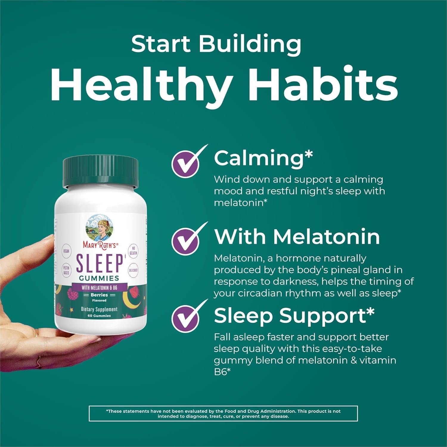 Maryruth'S Melatonin Gummies - Relaxation & Sleep Support for Adults 60 Count