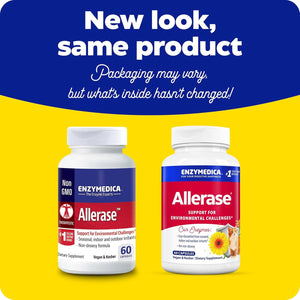 Enzymedica, Allerase, Non-Drowsy Enzyme Supplement to Help Relieve Seasonal Mucus Buildup, 60 Count