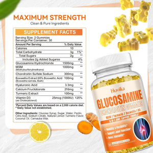 Glucosamine Chondroitin MSM Gummies 1500Mg - Joint Support Supplement , 60 Gummies