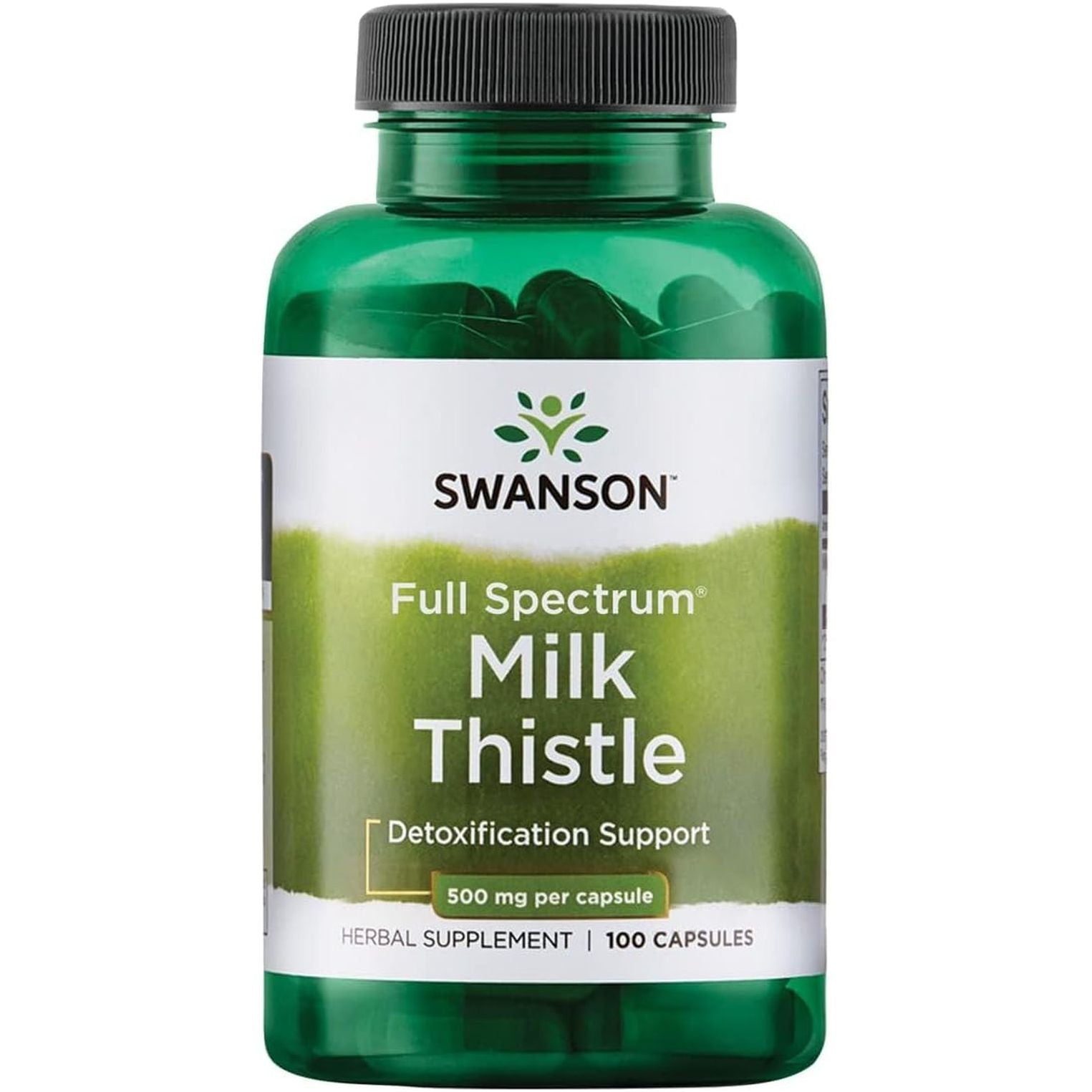 Swanson Milk Thistle - Natural Formula Helping to Maintain Overall Health & Wellbeing-(100 Capsules, 500Mg Each)
