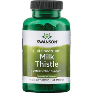 Swanson Milk Thistle - Natural Formula Helping to Maintain Overall Health & Wellbeing-(100 Capsules, 500Mg Each)
